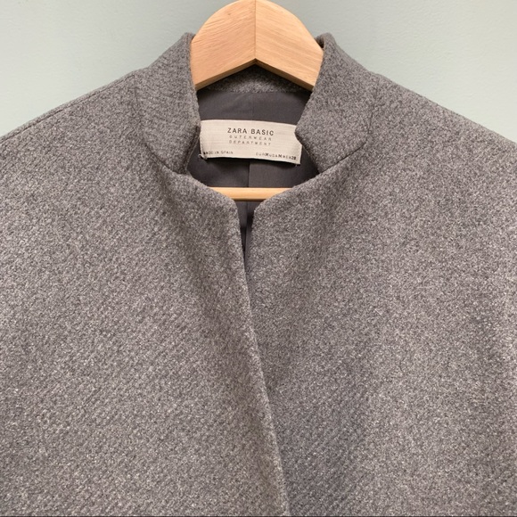 Zara Cocoon Wool Coat in Gray M - Picture 5 of 10